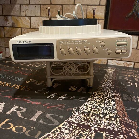SONY ICF-C503 Kitchen Radio Under Cabinet TV/WEATHER/FM/AM - Picture 1 of 6